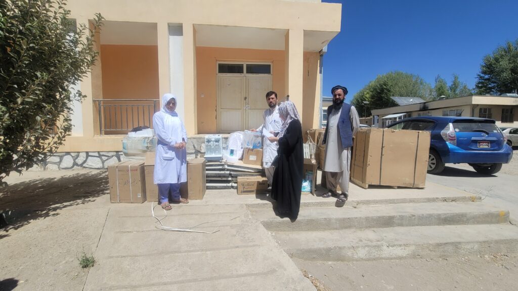 Locally delivered program equipment handed over to a community partner in Ghor