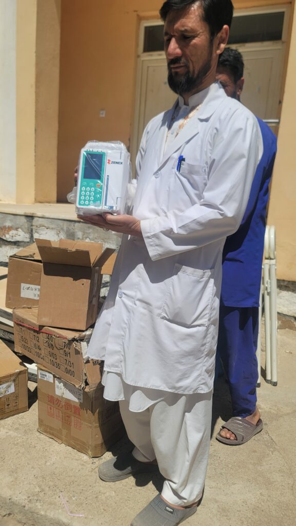A newly delivered infant care device