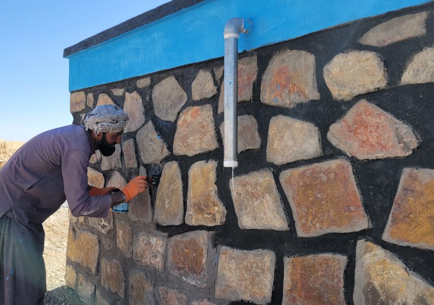 Community water storage tank nearing completion in Ghor