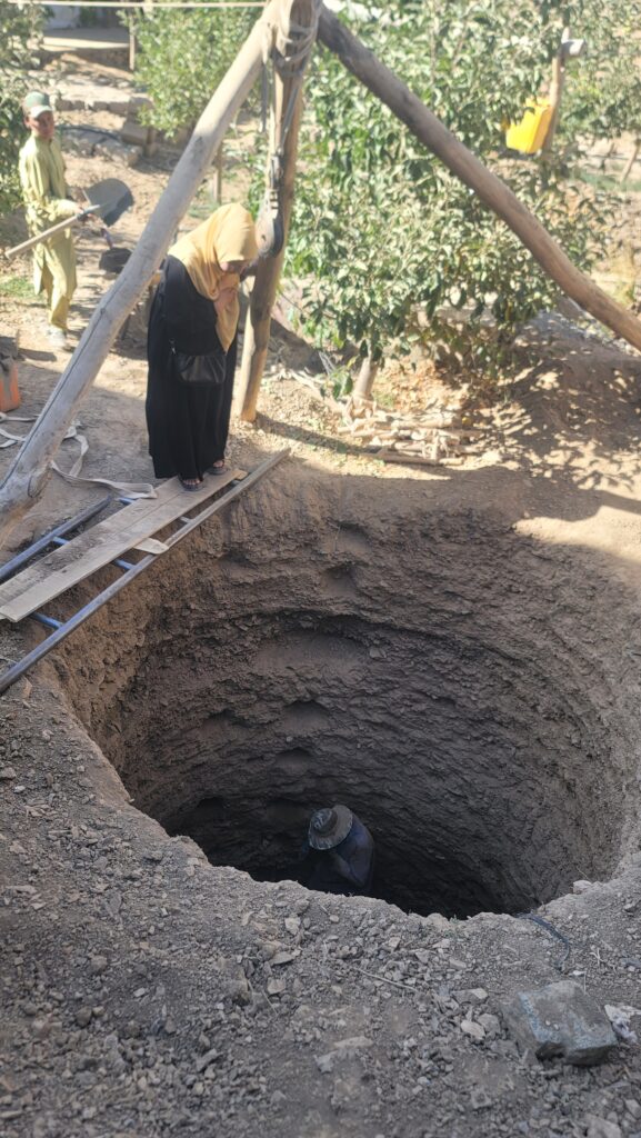 Hand-digging a new water well